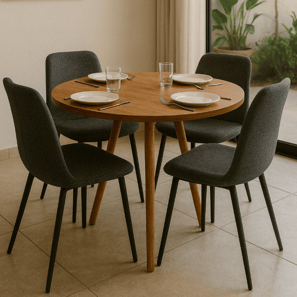 Mesa de jantar 4 lugares de cozinha ou sala redonda