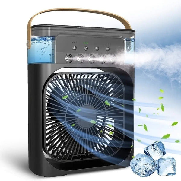 Refrigerador De Ar Ventilador Umidificador Portátil Com Led Reservatório De Água Led TIPO C USB