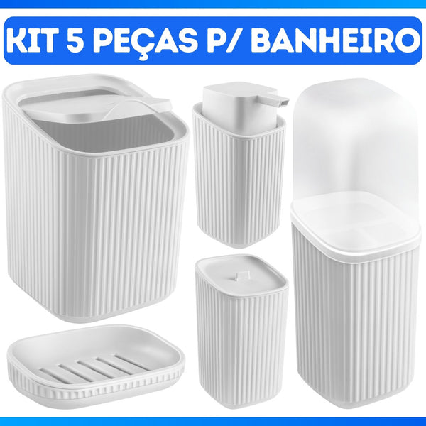 Kit Banheiro - Lavabo 5 Peças C/ Frisos Varias Cores Material Reforçado  4.2  11 Avaliações 36 Vendido(s) Denunciar