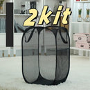 2 Pcs 40x40x70cm Cesto De Brinquedos Organizador Preto Cesto De Roupa Suja Dobrável