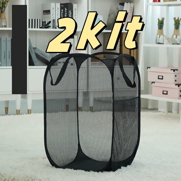 2 Pcs 40x40x70cm Cesto De Brinquedos Organizador Preto Cesto De Roupa Suja Dobrável