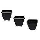 Kit 10 Vasos Quadrados Preto M 5.5 L Horta Planta Casa Jardim Mudas