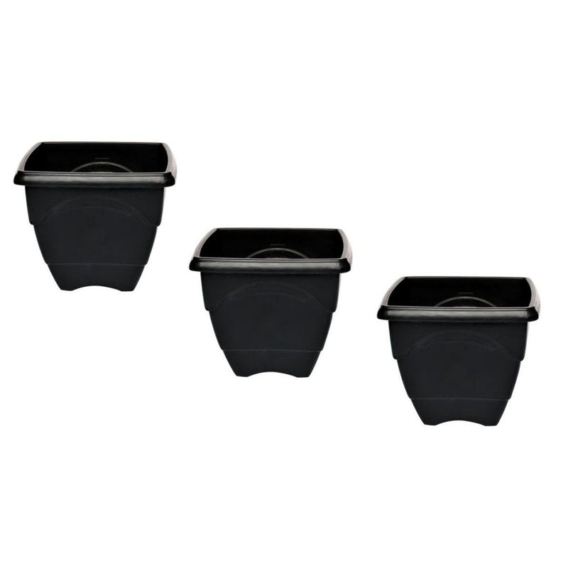 Kit 10 Vasos Quadrados Preto M 5.5 L Horta Planta Casa Jardim Mudas