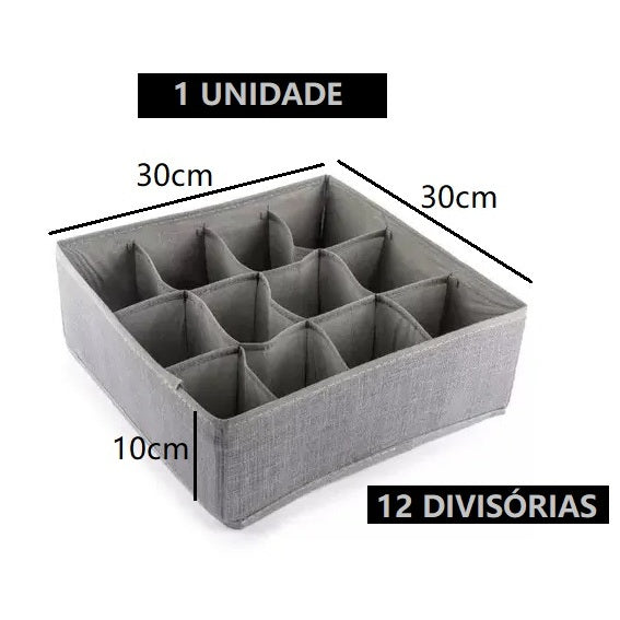 Organizador De Gaveta 33X30X10 24 Ou 12 Ou 6 Divisórias Dobrável Guarda Peças Intimas Sutiã Meias
