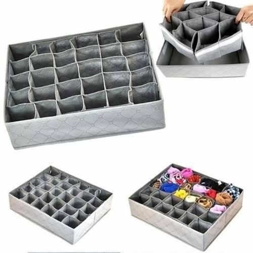 Organizador De Gaveta 33X30X10 24 Ou 12 Ou 6 Divisórias Dobrável Guarda Peças Intimas Sutiã Meias