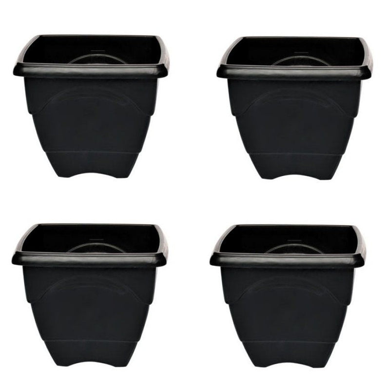 Kit 10 Vasos Quadrados Preto M 5.5 L Horta Planta Casa Jardim Mudas