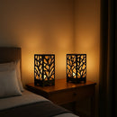 Abajur de Mesa Moderno Arabesco Luminária Cubo Sala Quarto Preto Com Tomada