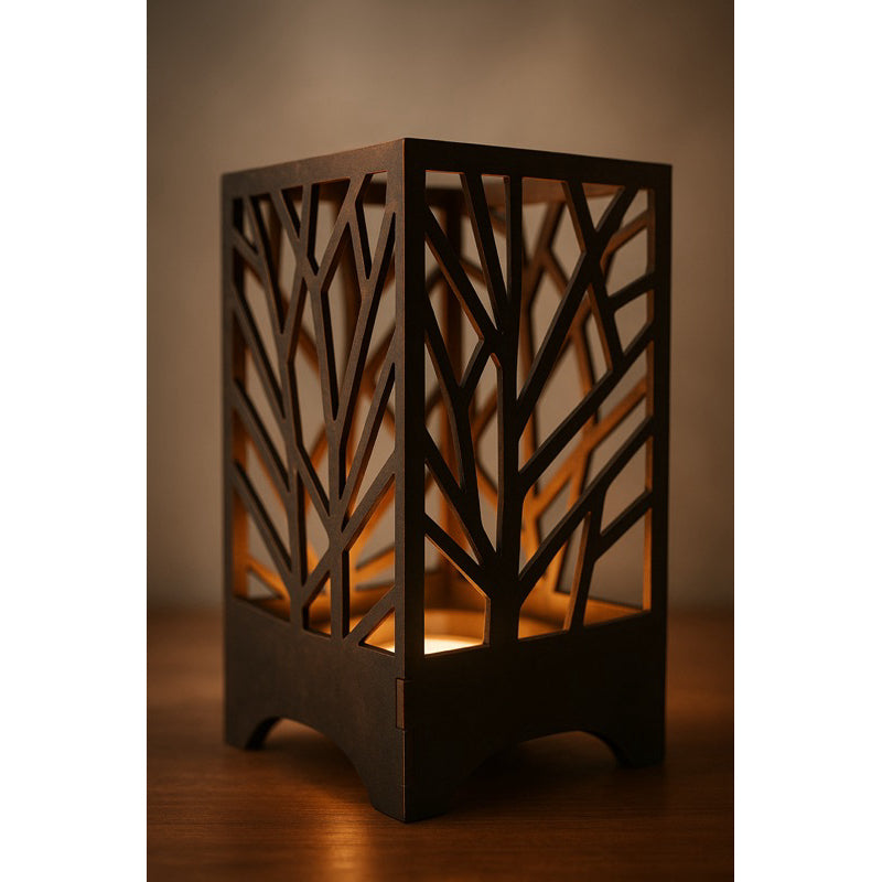 Abajur de Mesa Moderno Arabesco Luminária Cubo Sala Quarto Preto Com Tomada