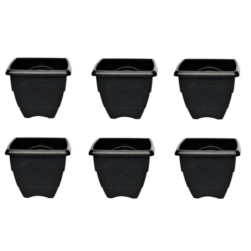 Kit 10 Vasos Quadrados Preto M 5.5 L Horta Planta Casa Jardim Mudas