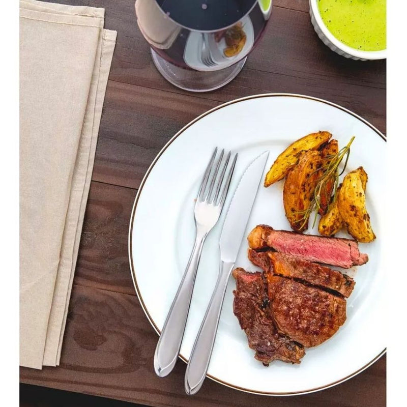 Jogo 48 Peças Talher em Aço Inox 12 Garfos 12 Colheres 12 Facas 12 Colheres Sobremesa Linha Premium