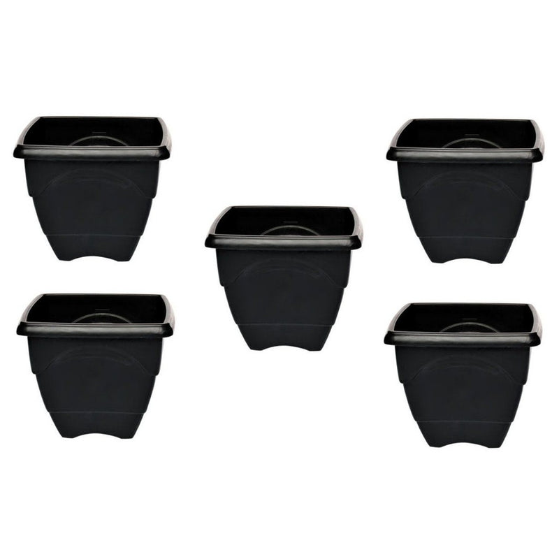 Kit 10 Vasos Quadrados Preto M 5.5 L Horta Planta Casa Jardim Mudas