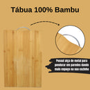 Kit para Churrasco Faca + Garfo + Chaira + Tábua com sulco e Alça de aço 100% Bambu