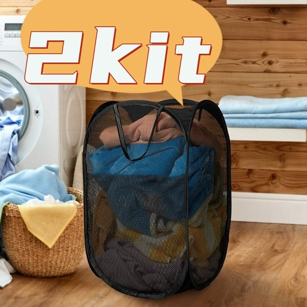 2 Pcs 40x40x70cm Cesto De Brinquedos Organizador Preto Cesto De Roupa Suja Dobrável