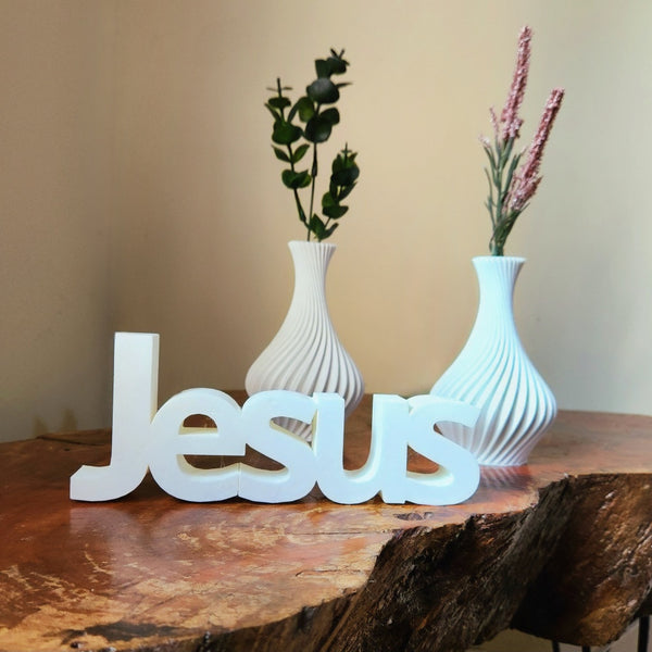 Enfeite Jesus Decoração para Sala Mesa + Vaso com plantas