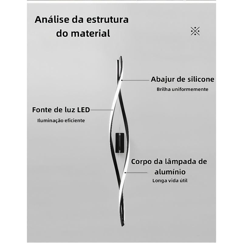 Lustre Pendente LED Em Espiral Moderno