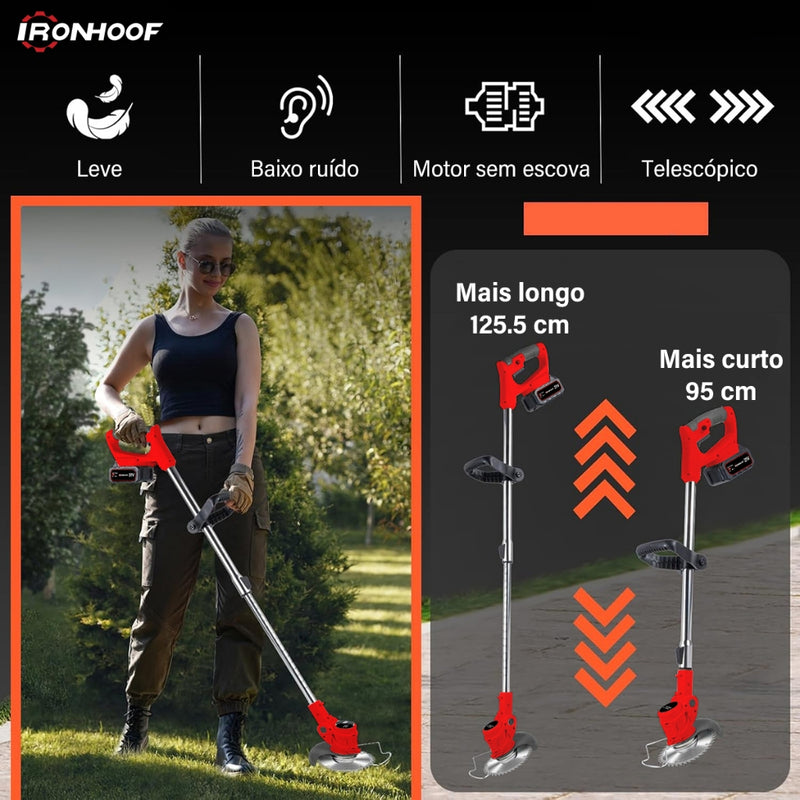 Máquina de Cortar Grama A Bateria Aparador de Grama Elétrico 21V