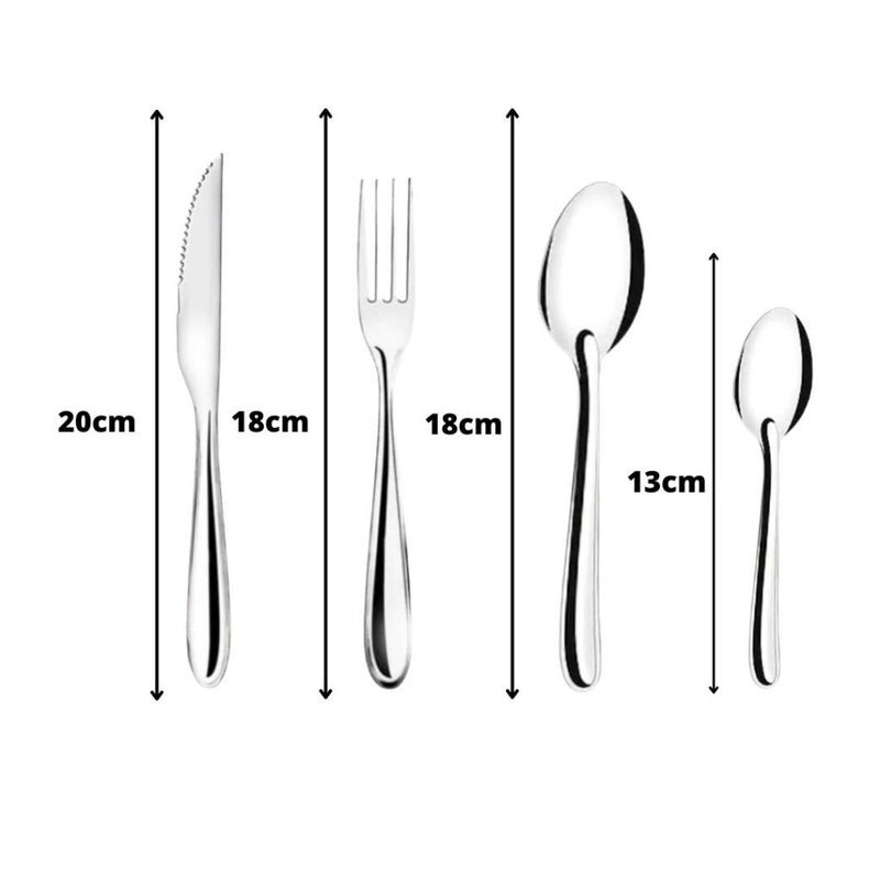 Jogo 48 Peças Talher em Aço Inox 12 Garfos 12 Colheres 12 Facas 12 Colheres Sobremesa Linha Premium