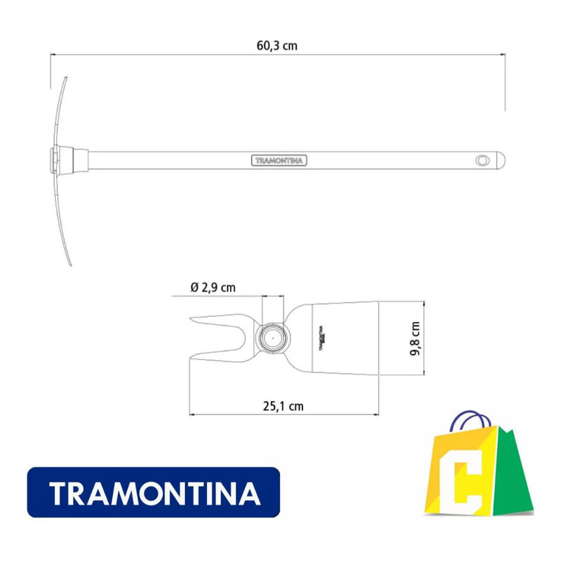 Conjunto Jardinagem Tramontina Com Pazinhas + Sacho + Tesouras de Poda