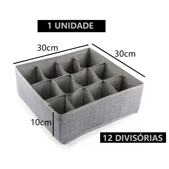Organizador De Gaveta 33X30X10 24 Ou 12 Ou 6 Divisórias Dobrável Guarda Peças Intimas Sutiã Meias